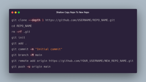 Read more about the article How to Make a Shallow Copy of a Git Repository Without History